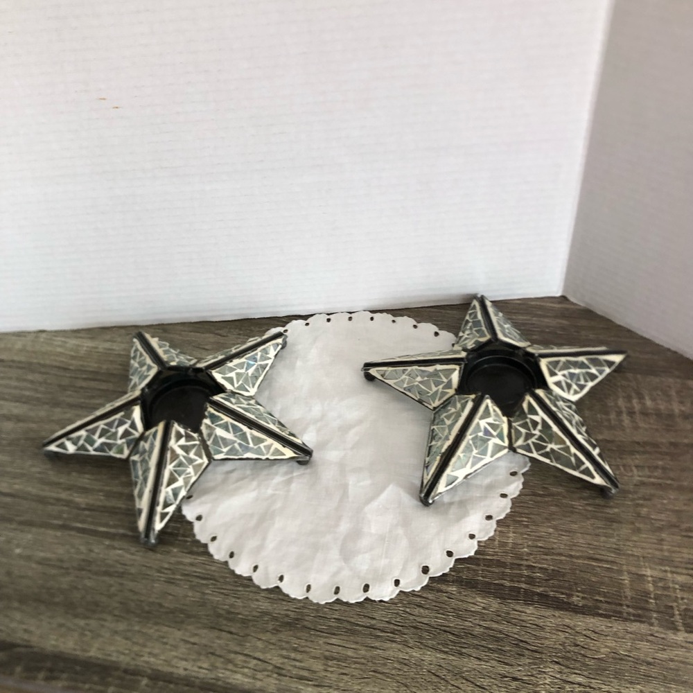 Boho Mosaic Star Tealight Candle Holders